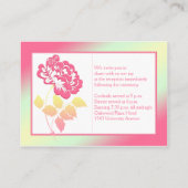 Pink and Yellow Peony on Linen Enclosure Card (Back)