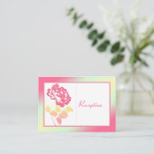 Pink and Yellow Peony on Linen Enclosure Card (Standing Front)