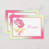 Pink and Yellow Peony on Linen Enclosure Card (Front/Back)