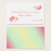 Pink and Yellow Peony on White Wedding Favor Tag (Front & Back)