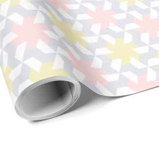 Modern Geometric Pink and Yellow Pinwheel Tessellation