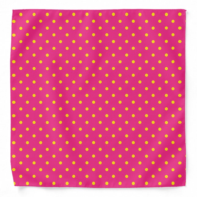 Pink and Yellow Polka Dots Bandana (Front)