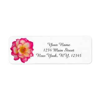 Pink and Yellow Rose Return Address Label