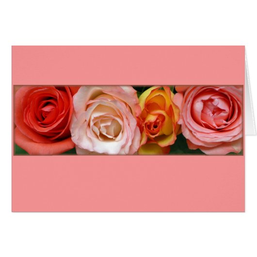 "Pink and Yellow Roses" Cards (Front Horizontal)