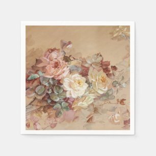 Pink and Yellow Roses – Franz Bischoff Napkins