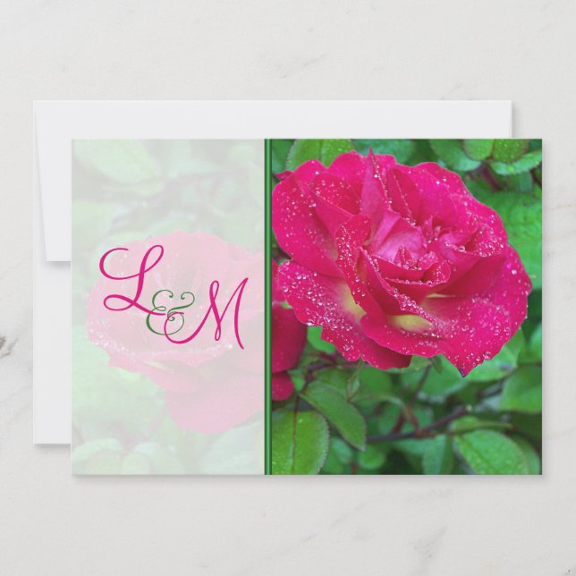 Pink and Yellow Roses Wedding Invitation (Front)