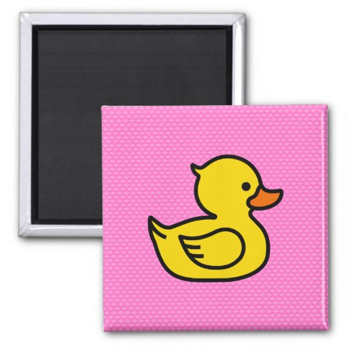 Pink and Yellow Rubber Ducky Magnet