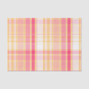 Pink and Yellow Seamless Plaid Tissue Paper