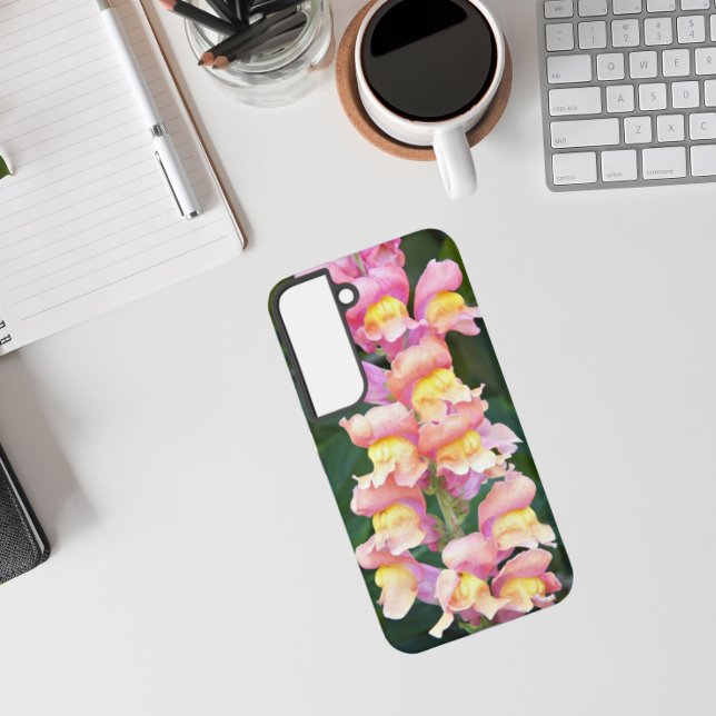 Pink and Yellow Snapdragon Floral Samsung Galaxy Case (In Situ)