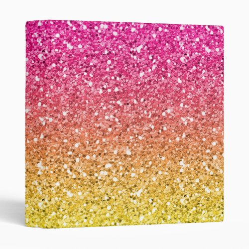 Pink and Yellow Sparkly Bits Binder