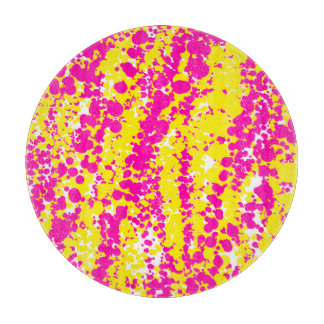 Pink and Yellow Spatter Cutting Board