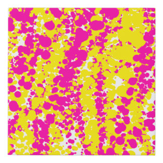 Pink and Yellow Spatter Faux Canvas Print