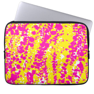 Pink and Yellow Spatter Laptop Sleeve