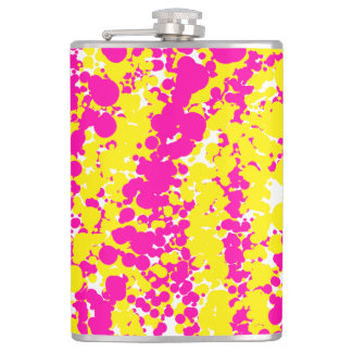 Pink and yellow spatter pattern flask