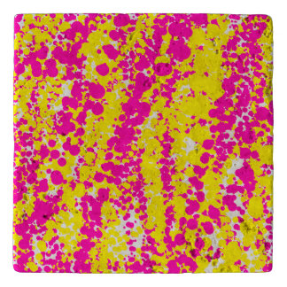 Pink and yellow spatter pattern trivet