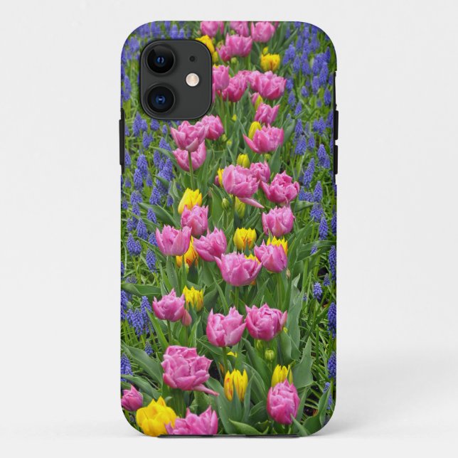 Pink and yellow spring tulips Case-Mate iPhone case (Back)