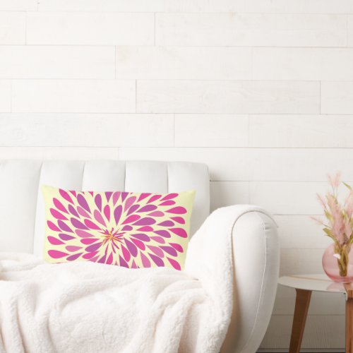 Pink and Yellow Starburst Modern Flower Pillow