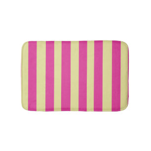 Pink and Yellow Stripes Bath Mat