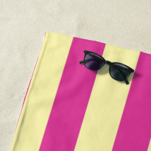 Pink and Yellow Stripes Bath Towel Set