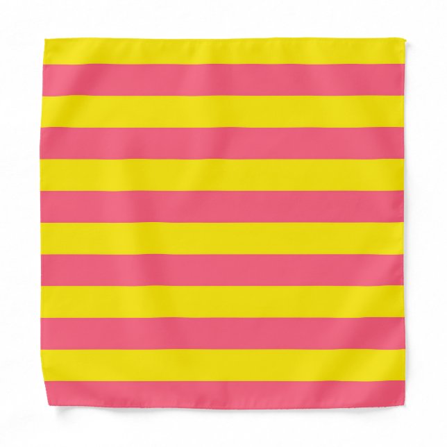 Pink and Yellow Stripes Design Bandana (Front)