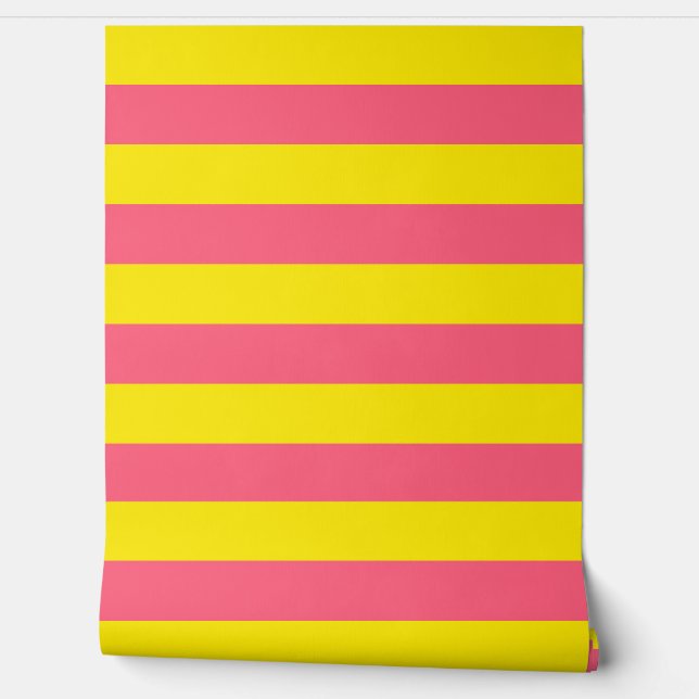 Pink and Yellow Stripes Wall Decor (Unrolling)