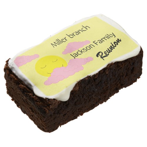 Pink and Yellow Sunrise Family Tree Brownie