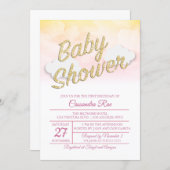 Pink and Yellow Sunset Baby Shower Invitation (Front/Back)