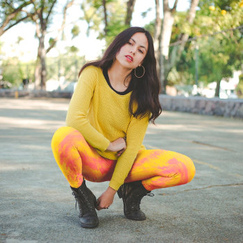 Pink And Yellow Tie Dye   Leggings by DesignShore at Zazzle