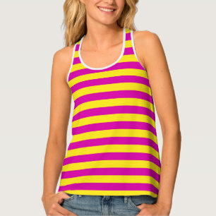 Pink and Yellow Vintage Stripes Tank Top