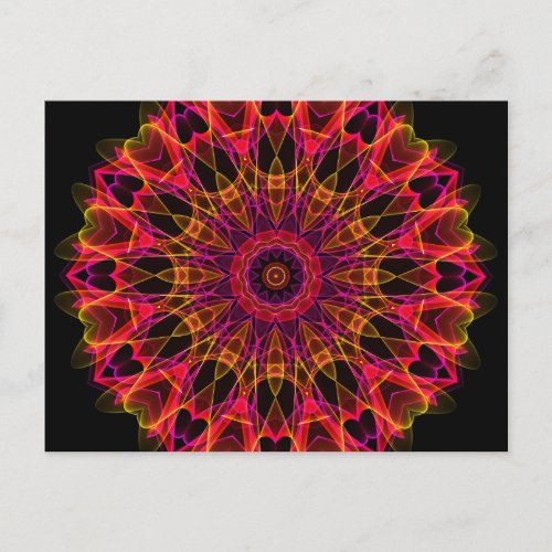 Pink and Yellow Wonder kaleidoscope Postcard