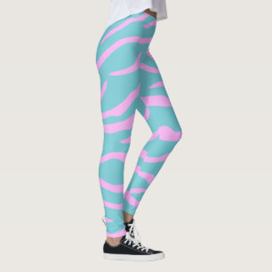 Pink and Your Color Tiger Stripe Pattern Leggings