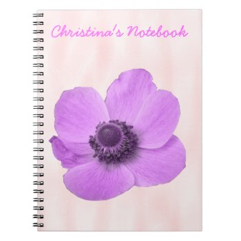 Pink Anemone Customizable Notebook by Fallen_Angel_483 at Zazzle