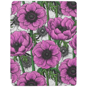 Pink anemone garden iPad smart cover