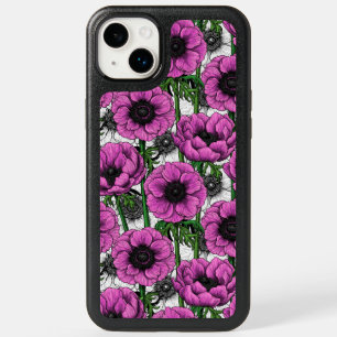 Pink anemone garden OtterBox iPhone 14 plus case