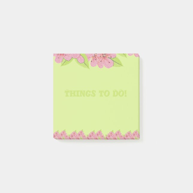 Pink Anemones Things To DO Green Notes (Front)