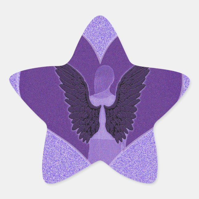 Pink Angel and Heart Star Sticker (Front)