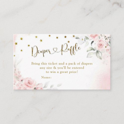 Pink Angel Baby Heaven Sent Diaper Raffle Enclosure Card