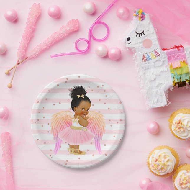 Pink Angel Ballerina Baby Shower/Birthday Party Paper Plates (Party)