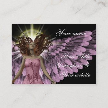 Pink Angel Business Card Template by DesignsbyLisa at Zazzle