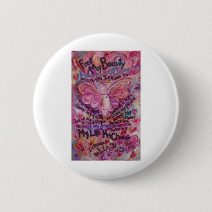 Pink Angel Cancer Poem Art Custom Pin Buttons
