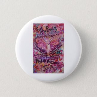 Pink Angel Cancer Poem Art Custom Pin Buttons