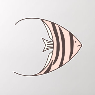 Pink Angel Fish Wall Decal