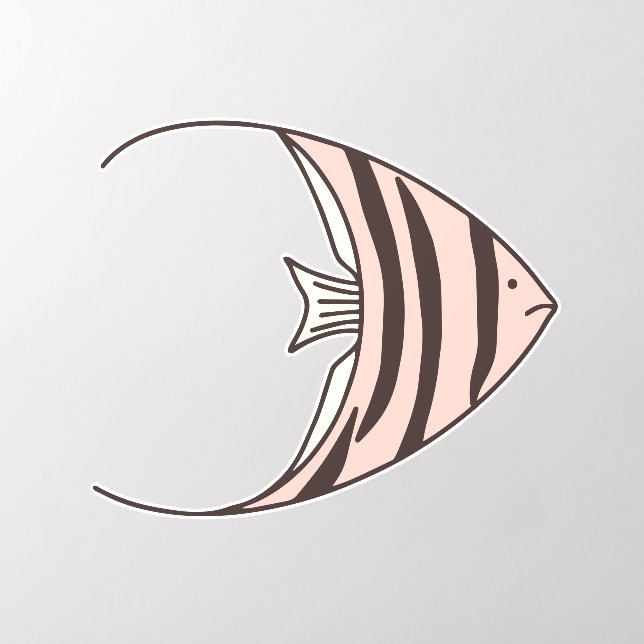 Pink Angel Fish Wall Decal (Insitu 2)