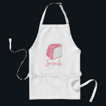 Pink Angel Food Cake Slice Baking Personalized Adult Apron<br><div class="desc">Design feature an original marker illustration of a delicious slice of angel food cake. Slathered in pink strawberry frosting, this light vanilla sponge cake is a popular American dessert. Great for a baker, pastry chef, foodie, or anyone with a sweet tooth. Just personalize with your information. This angelfood cake design...</div>