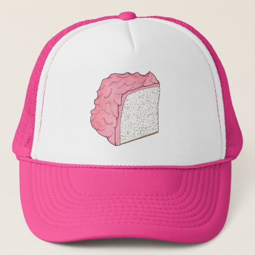 Pink Angel Food Cake Slice Baking Retro Dessert Trucker Hat