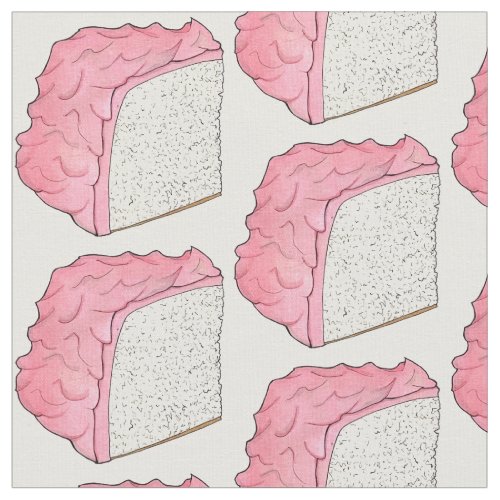 Pink Angel Food Sponge Cake Slice Baking Foodie Fabric