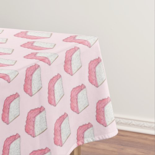 Pink Angel Food Sponge Cake Slice Baking Foodie Tablecloth