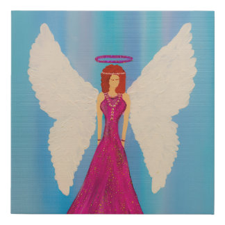 Pink Angel in Sparkling Dress with Beautiful BG Faux Canvas Print