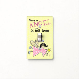 Pink Angel Light Switch Cover