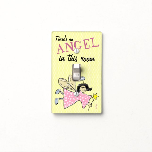Pink Angel Light Switch Cover (In Situ)